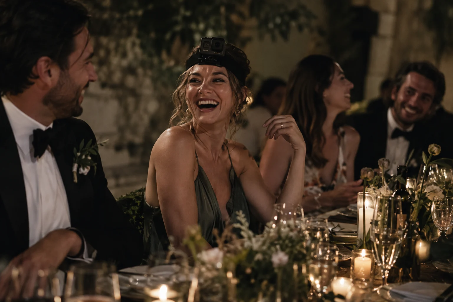 Une invitée photographie un moment de la fête.